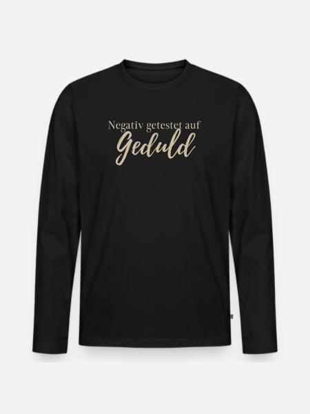 Testé négativement sur la patience, la vaccination, Drôle, Texte - T-shirt manches longues Premium bio Homme - noir