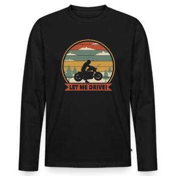 Laissez-moi conduire des motocyclistes - T-shirt manches longues Premium bio Homme - noir - Devant - Nico (187cm)