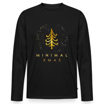 Minimalist Christmas - Men's Premium Organic Long Sleeve Shirt - black - Front - Nico (187cm)