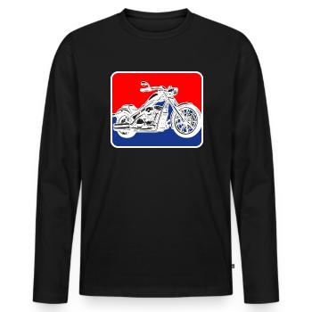 Chopper american Motorrad Logo - Männer Premium Bio Langarmshirt - Schwarz - Vorne - Nico (187cm)