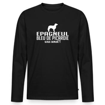 EPAGNEUL BLEU DE PICARDIE was sonst Hunde Wilsigns - Männer Premium Bio Langarmshirt - Schwarz - Vorne - Nico (187cm)
