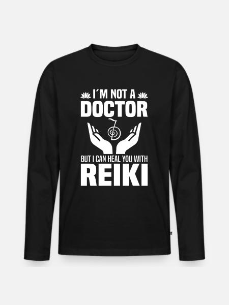 Reiki Geschenkideen | Reiki Meister Achtsamkeit - Männer Premium Bio Langarmshirt - Schwarz