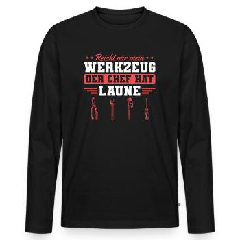 Handwerk Spruch Männer Handwerker - Männer Premium Bio Langarmshirt - Schwarz - Vorne - Nico (187cm)