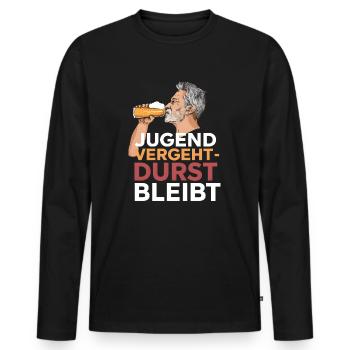 Bier Papa Alterslos Genießen - Männer Premium Bio Langarmshirt - Schwarz - Vorne - Nico (187cm)