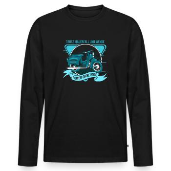 Ostalgie Schwalbe Simson Suhl - trotz mauerfall - Männer Premium Bio Langarmshirt - Schwarz - Vorne - Nico (187cm)