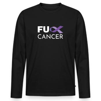 Cancer Survivor Fighter - Men's Premium Organic Long Sleeve Shirt - black - Front - Nico (187cm)