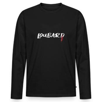 Loubard - Hommage bandana rouge - T-shirt manches longues Premium bio Homme - noir - Devant - Nico (187cm)