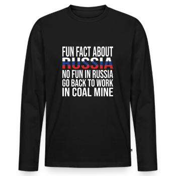 Fun Fact About Russia No Fun In Russia - Men's Premium Organic Long Sleeve Shirt - black - Front - Nico (187cm)