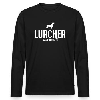Lurcher was sonst Hundespruch Hunde - Männer Premium Bio Langarmshirt - Schwarz - Vorne - Nico (187cm)