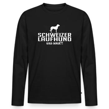 Schweizer Laufhund was sonst Hundespruch Hunde - Männer Premium Bio Langarmshirt - Schwarz - Vorne - Nico (187cm)