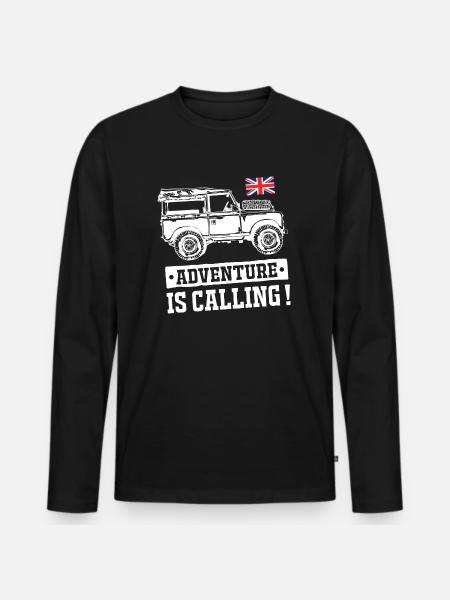 Landy Adventure is Calling - Men's Premium Organic Long Sleeve Shirt - black