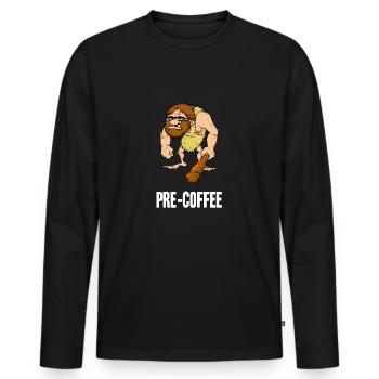 Neanderthal Caveman Coffee design for Men - Men's Premium Organic Long Sleeve Shirt - black - Front - Nico (187cm)