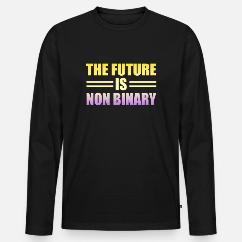 Nicht-binäres Pride-Design - Männer Premium Bio Langarmshirt - Schwarz
