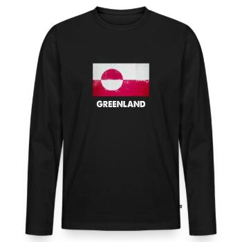 Greenland Flag design | Greenlander design - Men's Premium Organic Long Sleeve Shirt - black - Front - Nico (187cm)