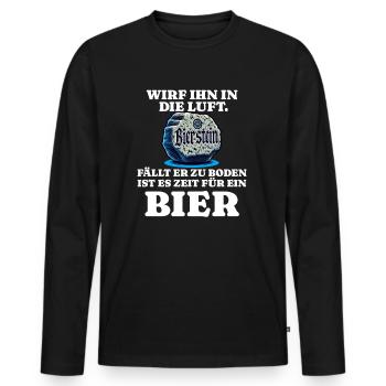 Bierstein Beer Drinker - Men's Premium Organic Long Sleeve Shirt - black - Front - Nico (187cm)