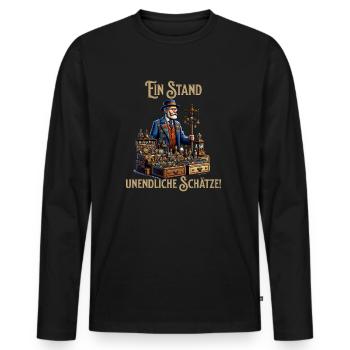 Flohmarkt Trödelverkäufer Antiquitätenhändler - Männer Premium Bio Langarmshirt - Schwarz - Vorne - Nico (187cm)