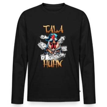 Jugendsprache Talahun Talahon TikTok Trend - Männer Premium Bio Langarmshirt - Schwarz - Vorne - Nico (187cm)