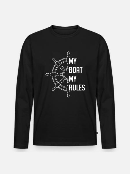 My boat my rules - Men's Premium Organic Long Sleeve Shirt - black