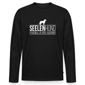 Epagneul de Pont Audemer Seelenhund Hundespruch - Männer Premium Bio Langarmshirt - Schwarz - Vorne - Nico (187cm)