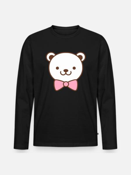 Cute Teddy Bear Teddy Bear - Men's Premium Organic Long Sleeve Shirt - black