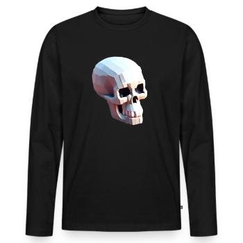 Happy Skull - Männer Premium Bio Langarmshirt - Schwarz - Vorne - Nico (187cm)