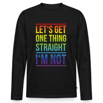 Not Straight Gay Gay Pride CSD Gift LGBT - Men's Premium Organic Long Sleeve Shirt - black - Front - Nico (187cm)