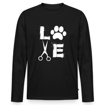 Hundepflege Liebeshemd Dog Groomer - Männer Premium Bio Langarmshirt - Schwarz - Vorne - Nico (187cm)
