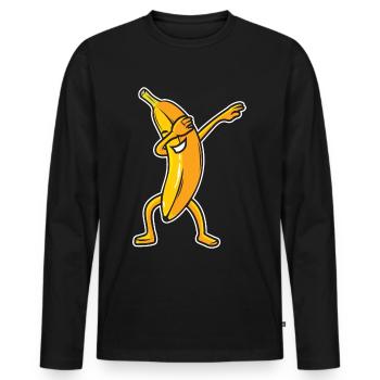 Dabbing Banana Dab Funny Fruits - Men's Premium Organic Long Sleeve Shirt - black - Front - Nico (187cm)