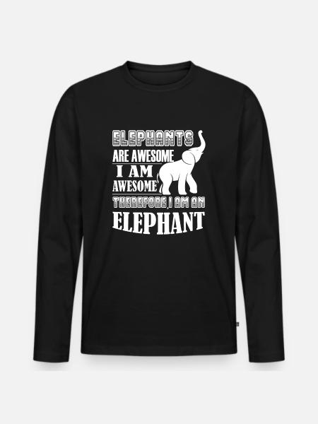 Elephant Elephants Are Awesome - Men's Premium Organic Long Sleeve Shirt - black