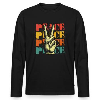 Peace Peace Movement - Men's Premium Organic Long Sleeve Shirt - black - Front - Nico (187cm)