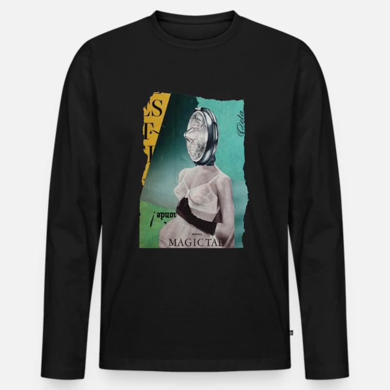 Magic Tab - Männer Premium Bio Langarmshirt - Schwarz