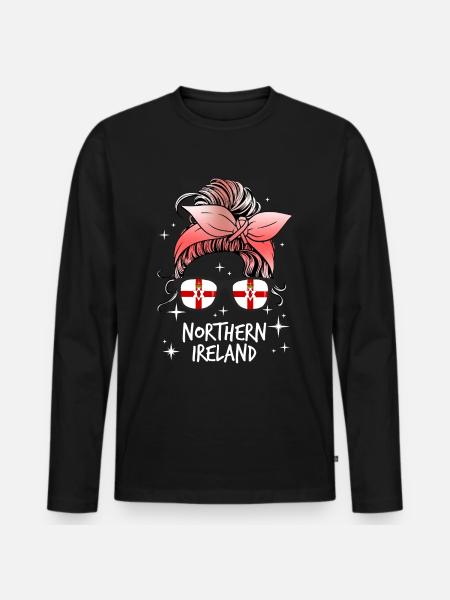 Northern Ireland - Men's Premium Organic Long Sleeve Shirt - black