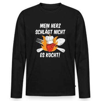 Cook cooking saying gift idea - Men's Premium Organic Long Sleeve Shirt - black - Front - Nico (187cm)