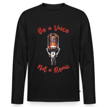 My Voice - Men's Premium Organic Long Sleeve Shirt - black - Front - Nico (187cm)