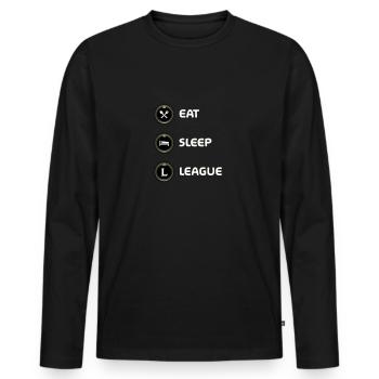 Manger, dormir, ligue - Merch of Legends - T-shirt manches longues Premium bio Homme - noir - Devant - Nico (187cm)