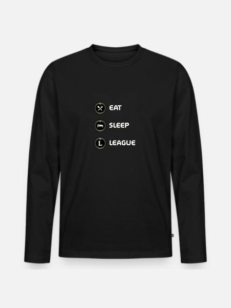 Eat, Sleep, League - Merch of Legends - Männer Premium Bio Langarmshirt - Schwarz
