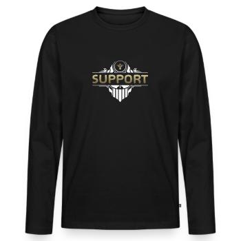 Support Icon - Merch of Legends - Männer Premium Bio Langarmshirt - Schwarz - Vorne - Nico (187cm)