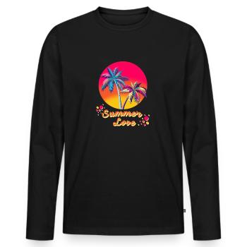 Summer, sun, beach, vacation, gift - Men's Premium Organic Long Sleeve Shirt - black - Front - Nico (187cm)