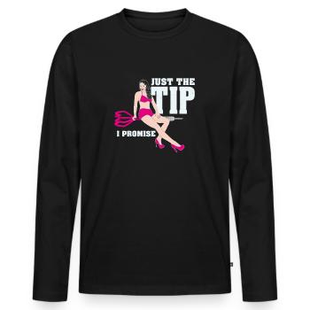 Funny darts shirt - Men's Premium Organic Long Sleeve Shirt - black - Front - Nico (187cm)