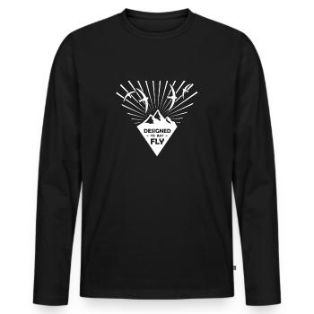 Swallow Swifts Mountains DESIGNED FLY - Men's Premium Organic Long Sleeve Shirt - black - Front - Nico (187cm)