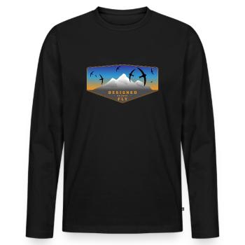 Swifts DESIGNED to just FLY Night - Men's Premium Organic Long Sleeve Shirt - black - Front - Nico (187cm)