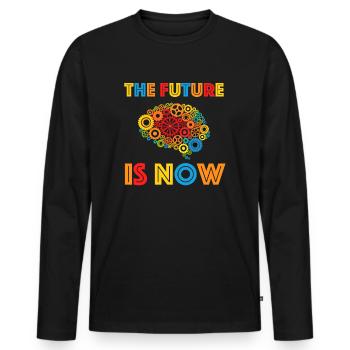 Die Zukunft ist Jetzt | Technologie, Gesundheit - Männer Premium Bio Langarmshirt - Schwarz - Vorne - Nico (187cm)