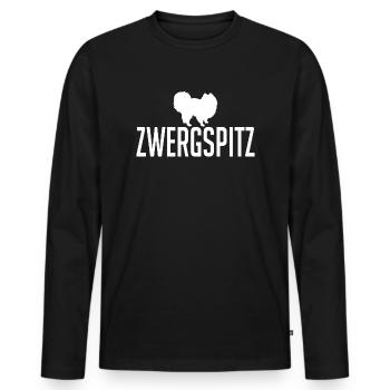 Zwergspitz Hunderasse Hunde Hund Wilsigns - Männer Premium Bio Langarmshirt - Schwarz - Vorne - Nico (187cm)