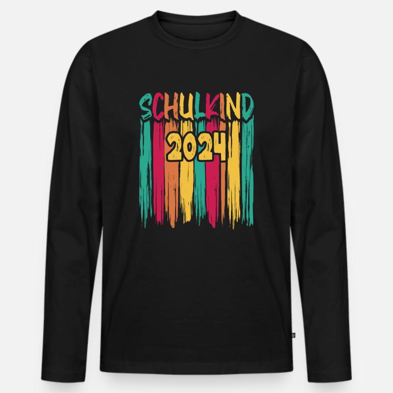 Einschulung 2024 1. Klasse Erstklässler - Männer Premium Bio Langarmshirt - Schwarz