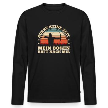 Mein Bogen ruft nach mir Bogenschießen Geschenk - Männer Premium Bio Langarmshirt - Schwarz - Vorne - Nico (187cm)