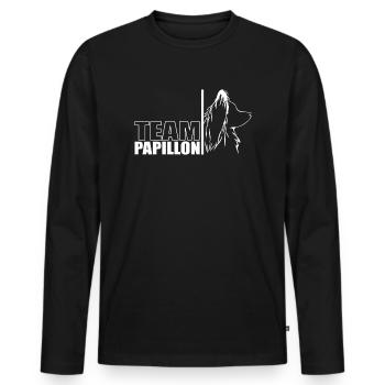 TEAM Papillon Hunde Hund Wilsigns - Männer Premium Bio Langarmshirt - Schwarz - Vorne - Nico (187cm)