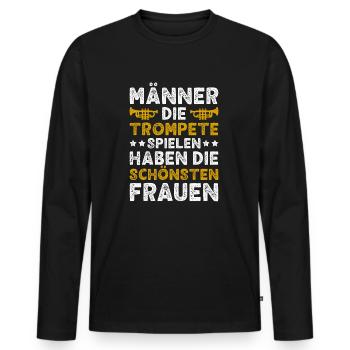 Trompete Männer Trompeter Blasmusik Trompeten - Männer Premium Bio Langarmshirt - Schwarz - Vorne - Nico (187cm)