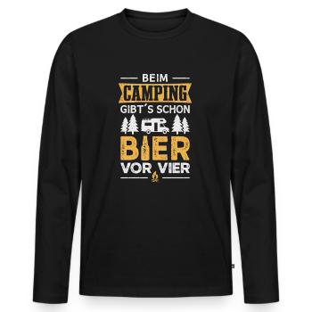 Camping Bier Wohnmobil Camper Campingplatz - Männer Premium Bio Langarmshirt - Schwarz - Vorne - Nico (187cm)