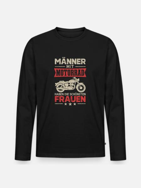 Motorrad Männer Motorradfahrer Biker - Männer Premium Bio Langarmshirt - Schwarz