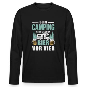 Camping Bier vor vier Wohnmobil Camper - Männer Premium Bio Langarmshirt - Schwarz - Vorne - Nico (187cm)
